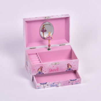 Ballerina wooden hand-cranked music box