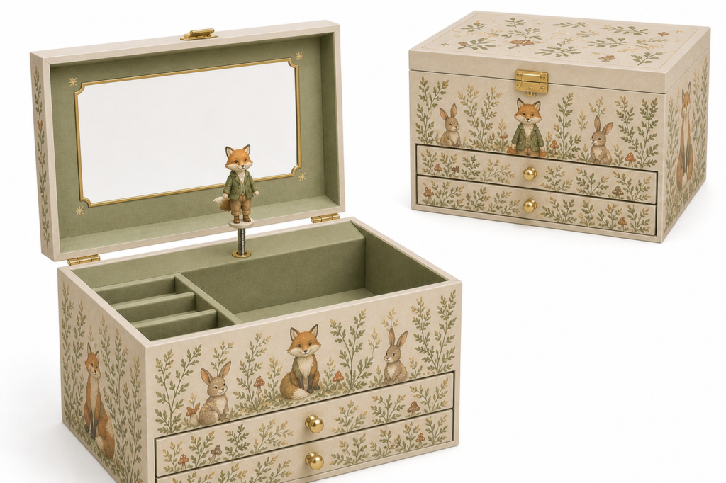 Woodland Friends Double-Drawer Music Box