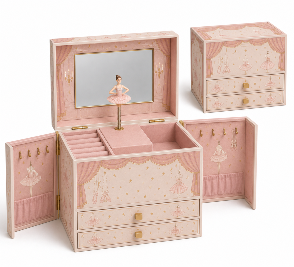 Ballet Theater Straight-Panel Fold-Out Stage Music Box