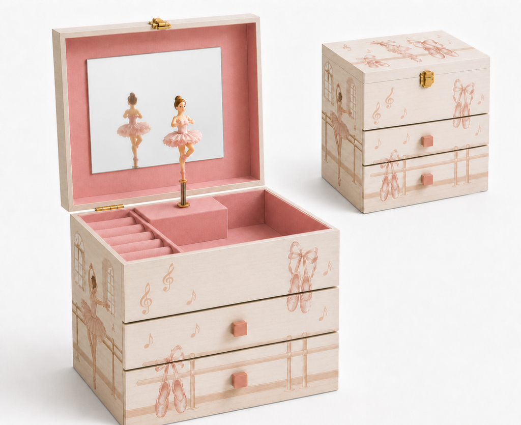 Ballet Studio Tall Three-Drawer Cabinet Music Box