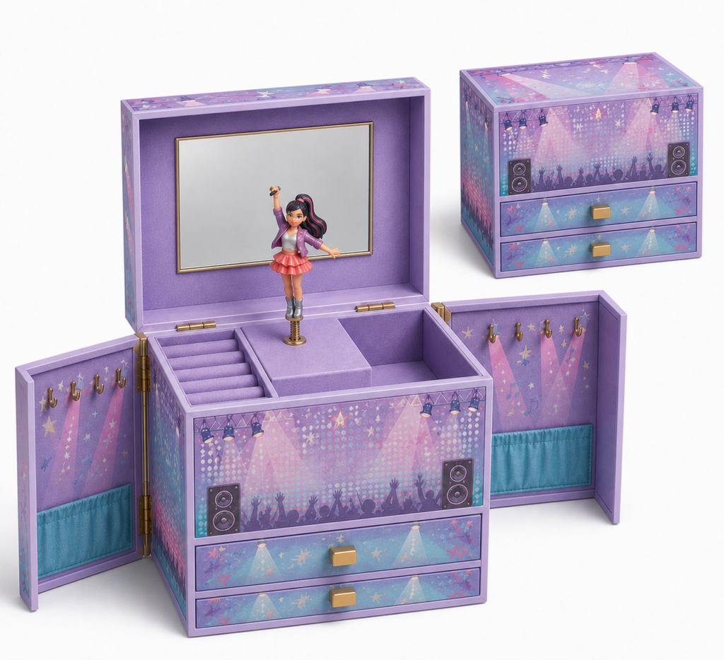 Pop Concert Straight-Panel Fold-Out Stage Music Box