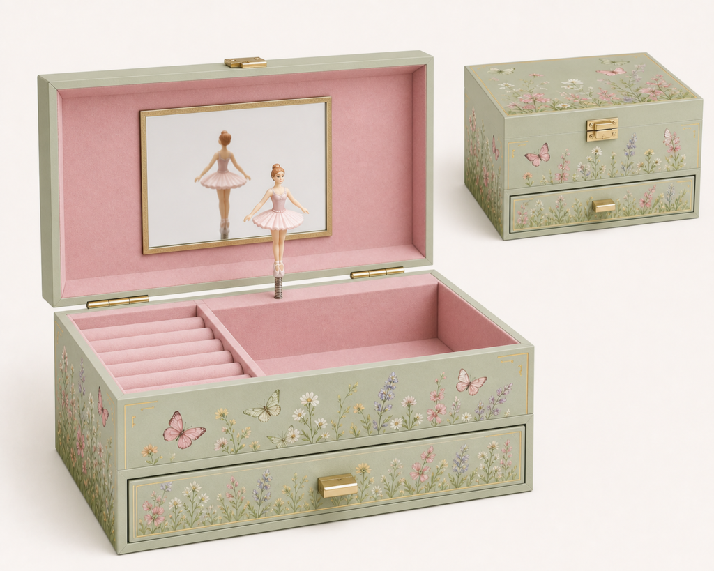 Botanical Ballet Classic Single-Drawer Music Box