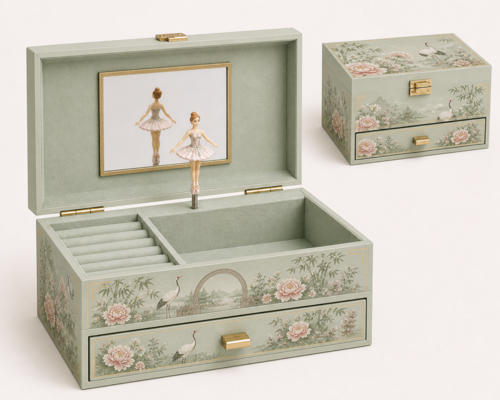 Chinese Garden Classic Single-Drawer Music Box