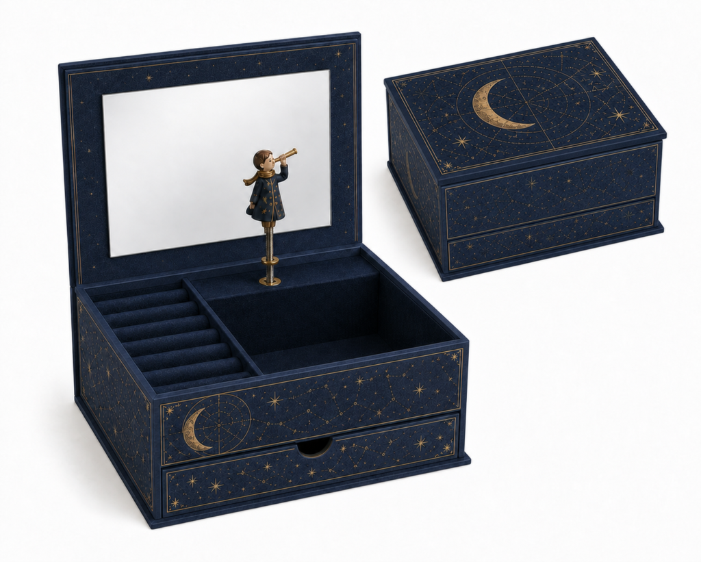 Celestial Atlas Wide Book-Style Music Box