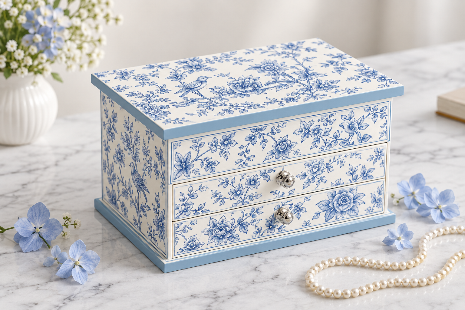 Classic blue music box