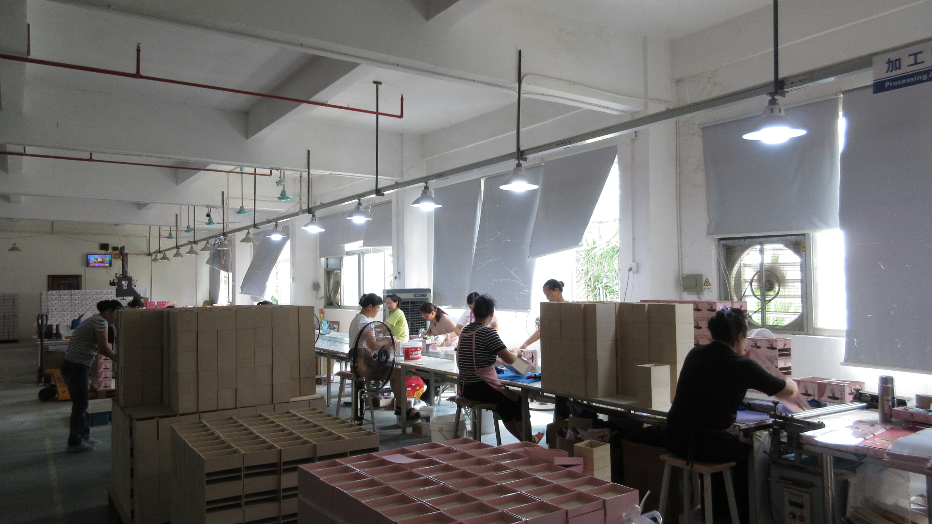 Wide view of the Ever Bright factory workshop