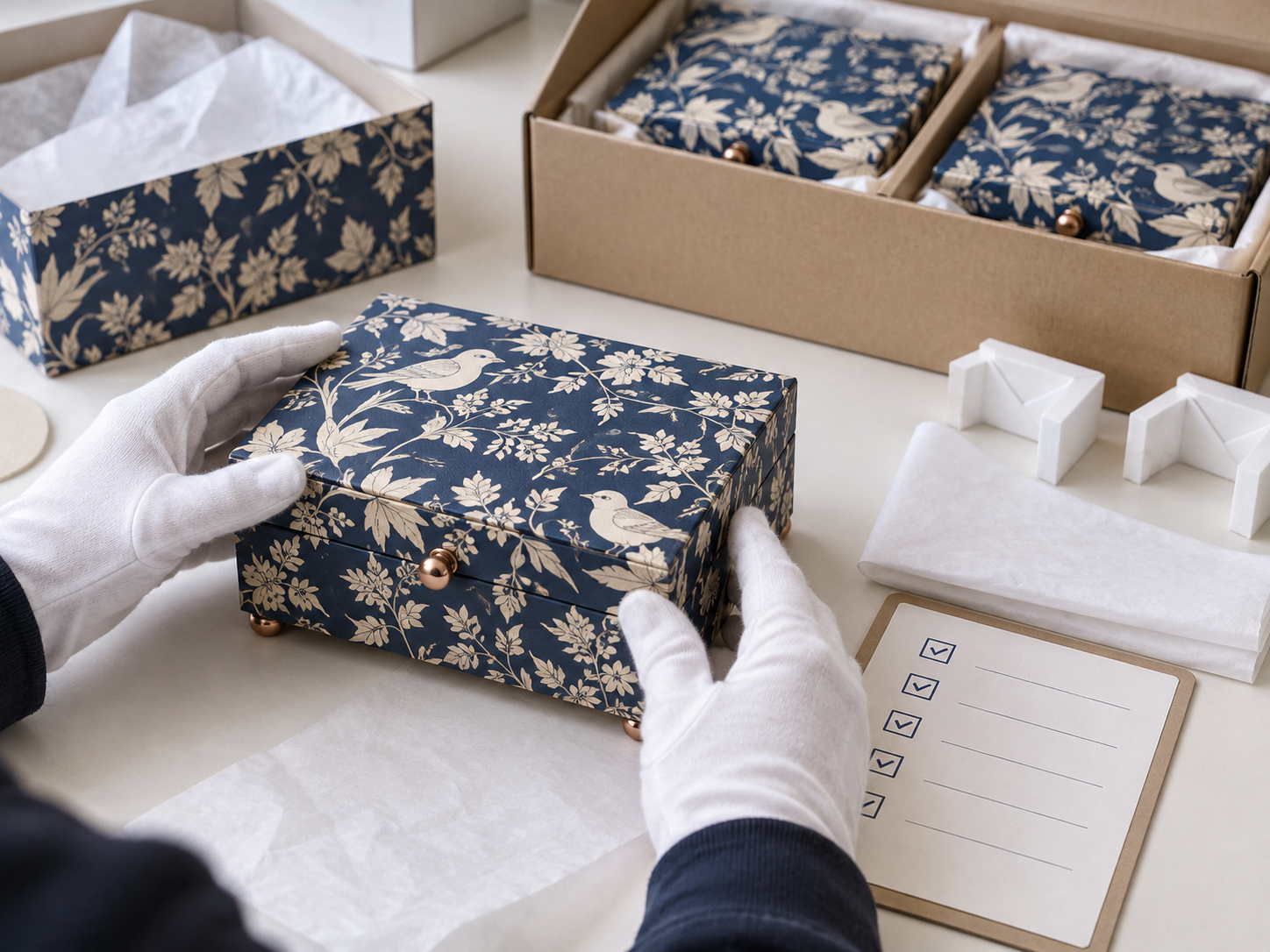 Quality review and retail-ready packing for a coordinated giftware program